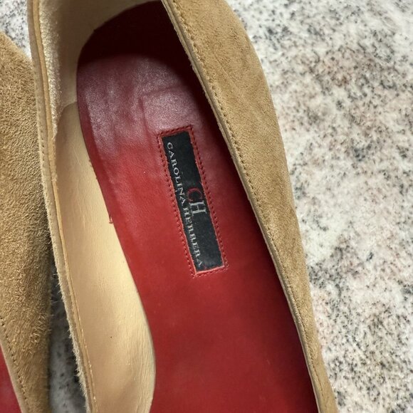 CH Carolina Herrera Brown Suede Pointed Toe Pumps - Picture 2 of 8